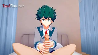 Boku No Hero Yaoi - Deku & Bakugou First Time in the infirmary Handjob and Anal with cum inside